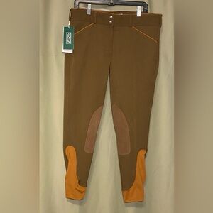 Dover Saddlery Wellesley Piped KP Breech In Sepia/Pecan Riding Pants W 32 NWT